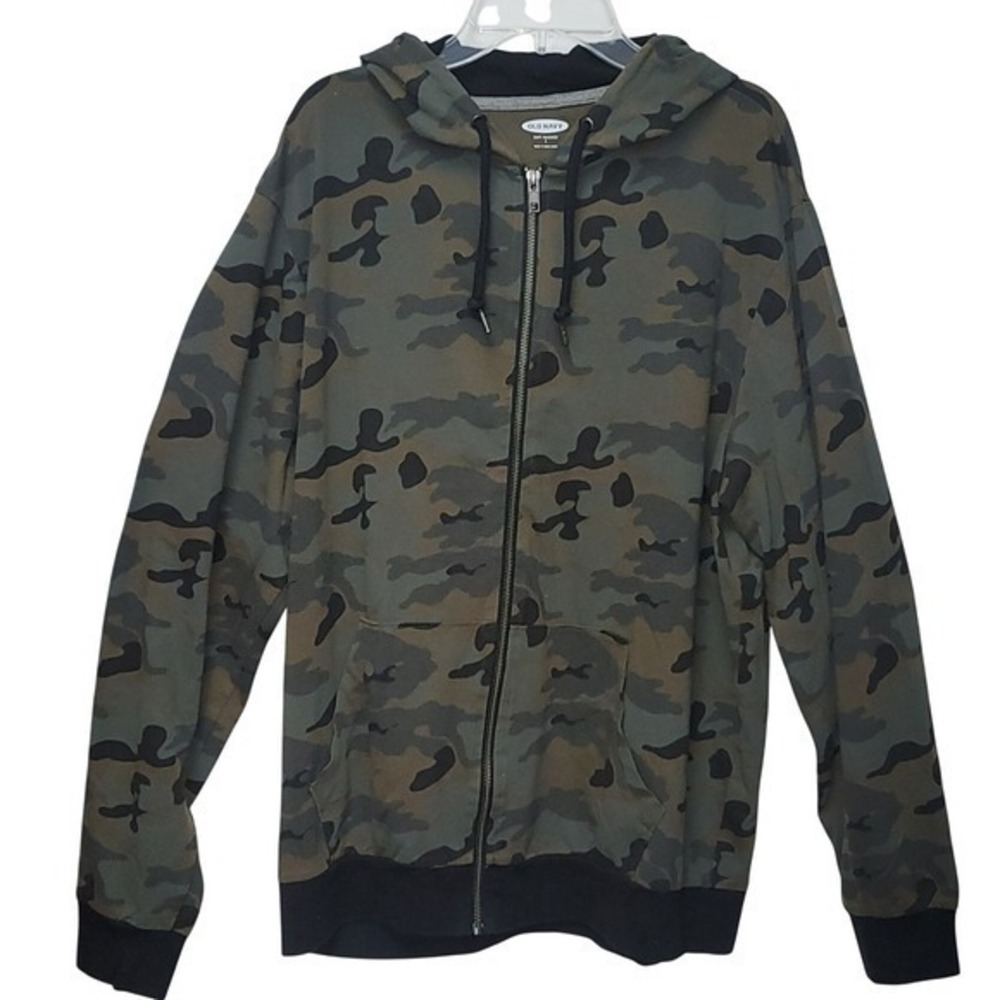 Old Navy Soft/Washed Camo Zip Hoodie Hoodie Sz L Stretchy Gorpcore Streetwear